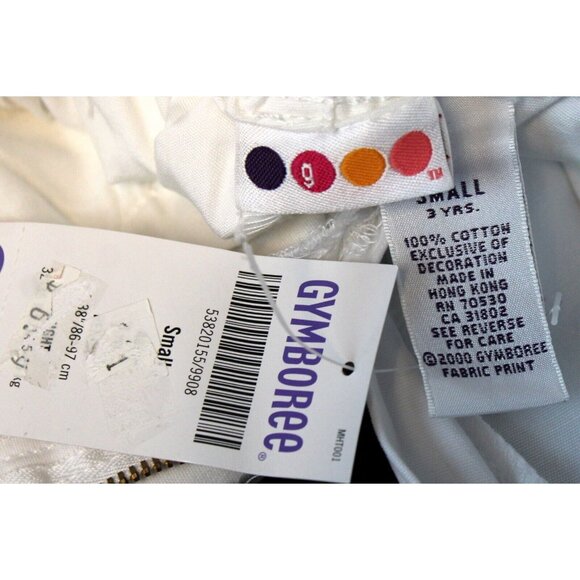 NEW VTG 2001 Gymboree Summer Fun White Denim Shorts sz 3 Embroidered Red Flowers - Picture 5 of 7